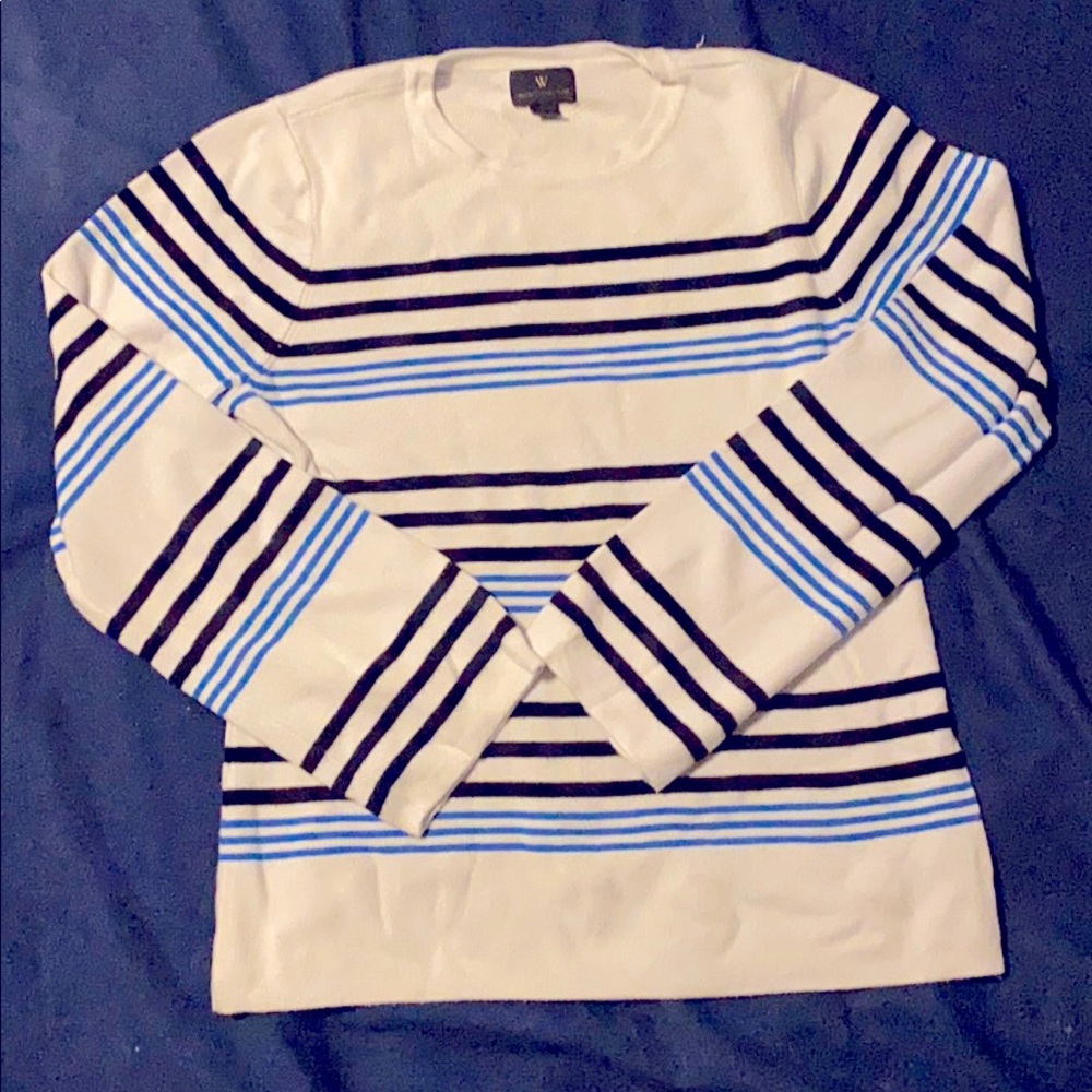 Navy and blue striped sweater